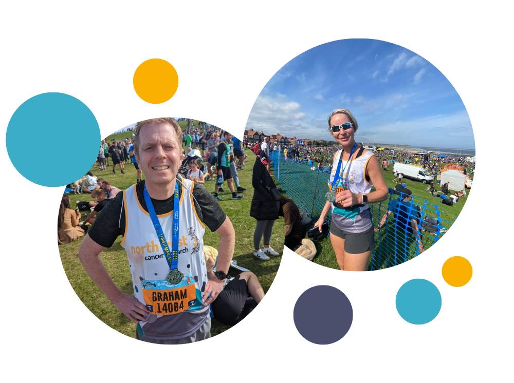 Two runners at Great North Run 2022 