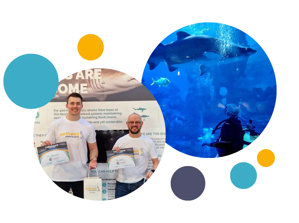 Shark dive participants John Barrowcliff and Ian Lamb 