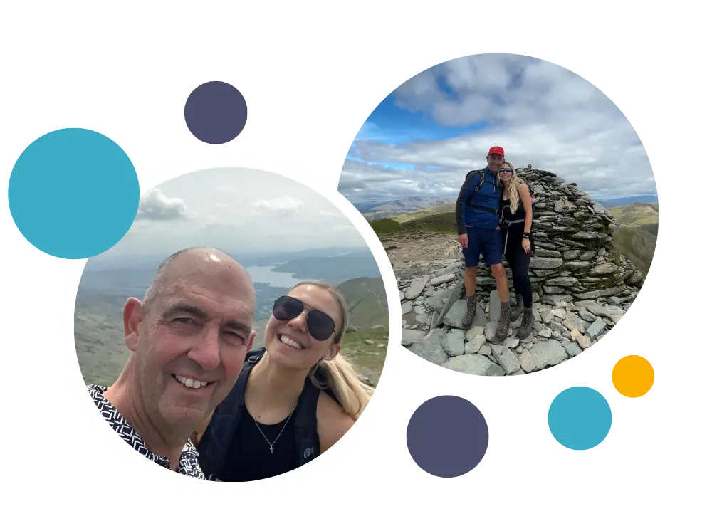 Paul and Rachel on a hike 