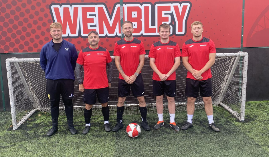 a corporate team at a nwcr football tournament 