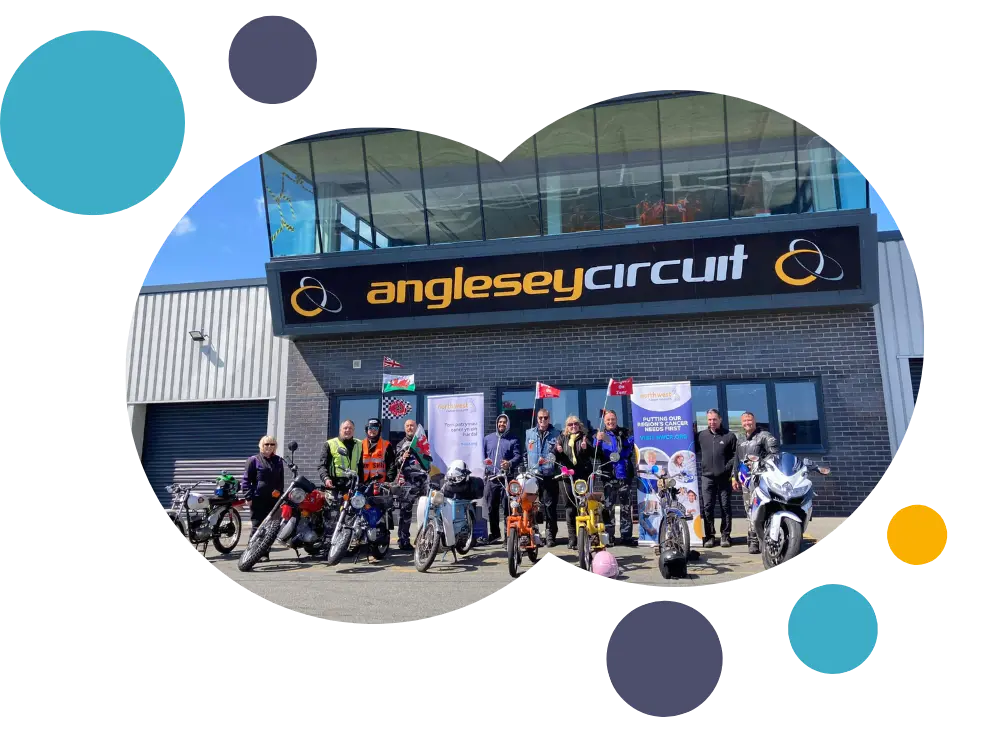 julie and her group outside the angley circuit 